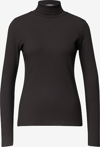 STREET ONE Basic Shirt in Unifarbe mit Rollkragen in Braun: Vorderseite