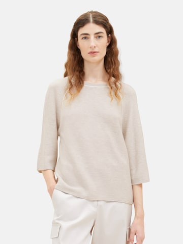 TOM TAILOR Sweater in Beige: front