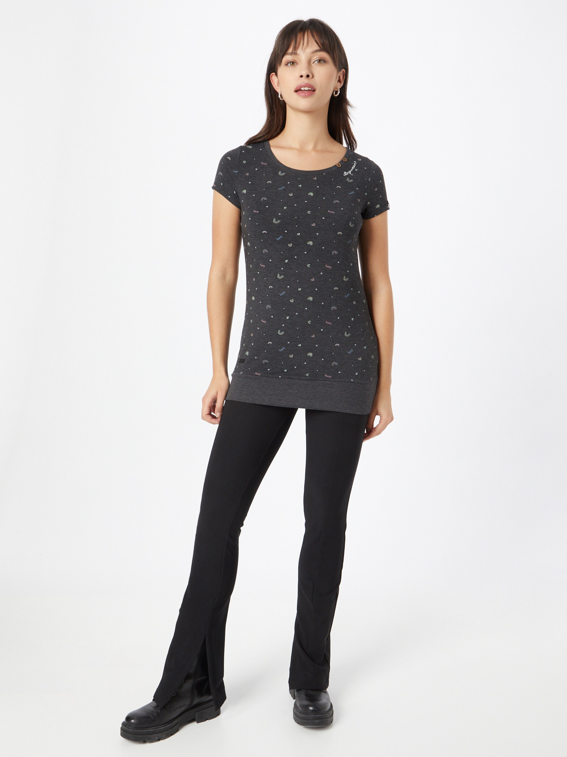 Frauen Shirts & Tops Ragwear T-Shirt 'Lesly Rainbow' in Schwarzmeliert - EY93951 Frauen Shirts & Tops Ragwear T-Shirt 'Lesly Rainbow' in Schwarzmeliert - EY93951