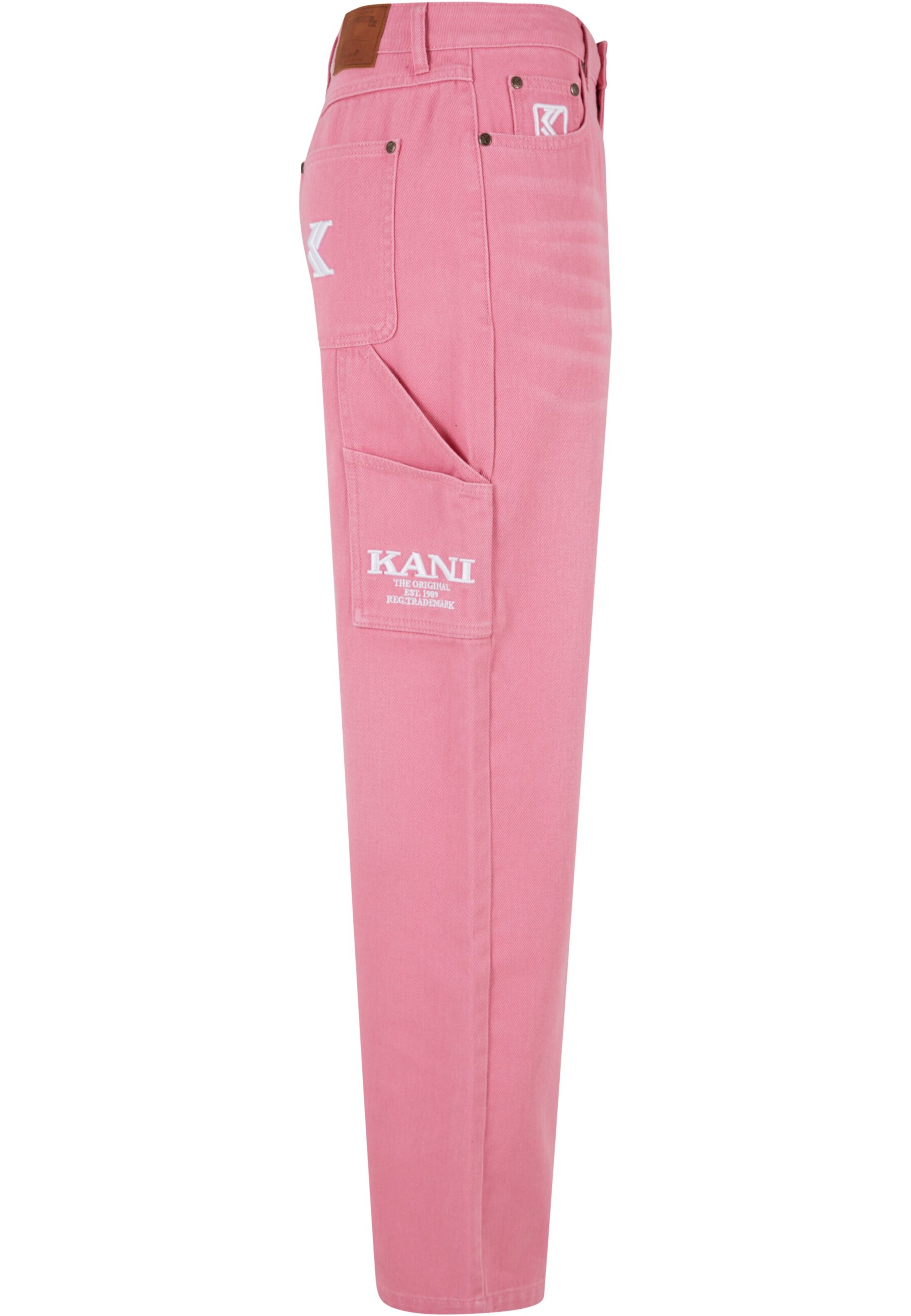rozā Karl Kani Vaļīgs piegriezums Kargo džinsi