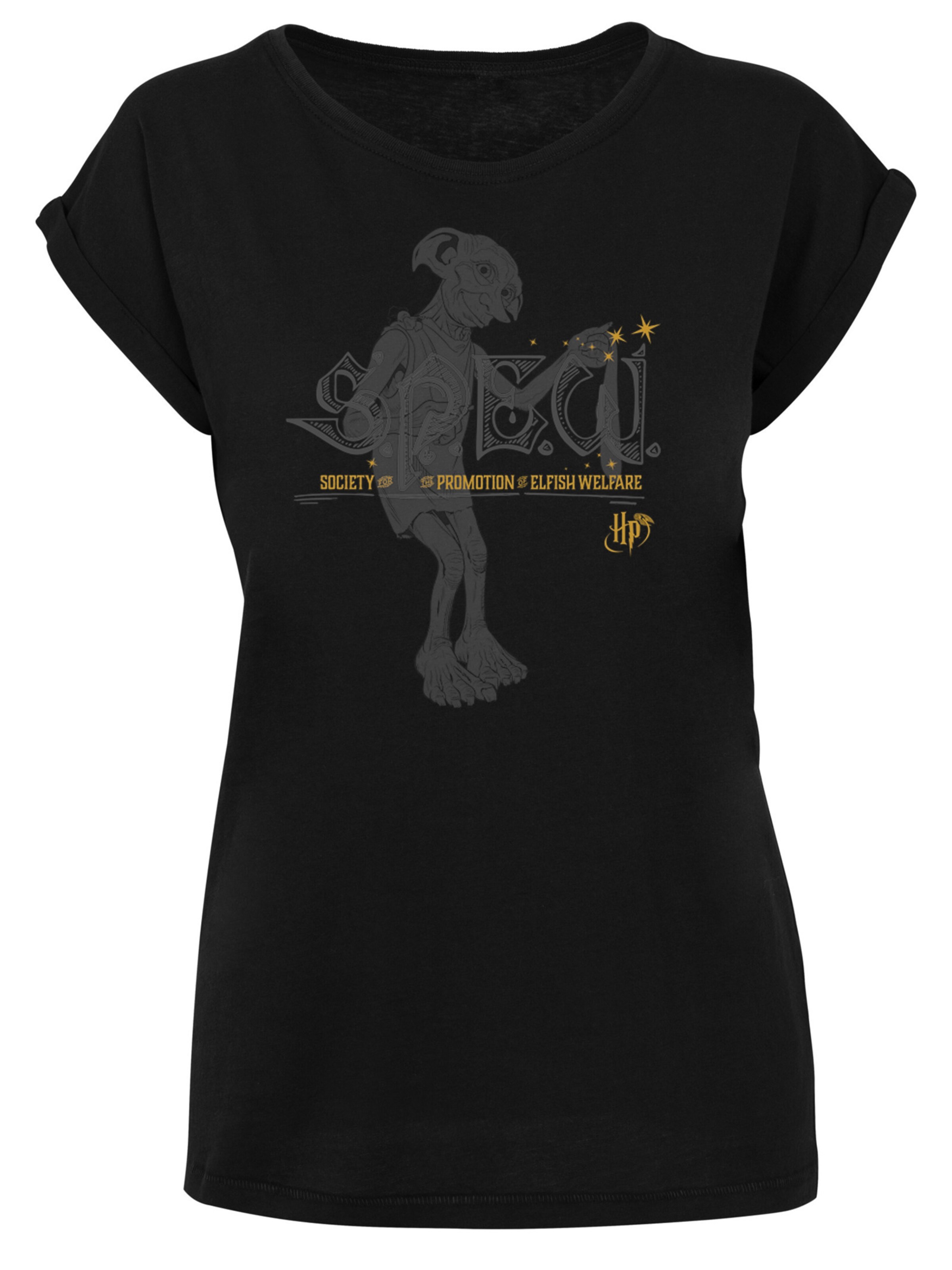 F4NT4STIC T-Shirt 'Harry Potter Spew' in goldgelb / dunkelgrau / schwarz, Produktansicht