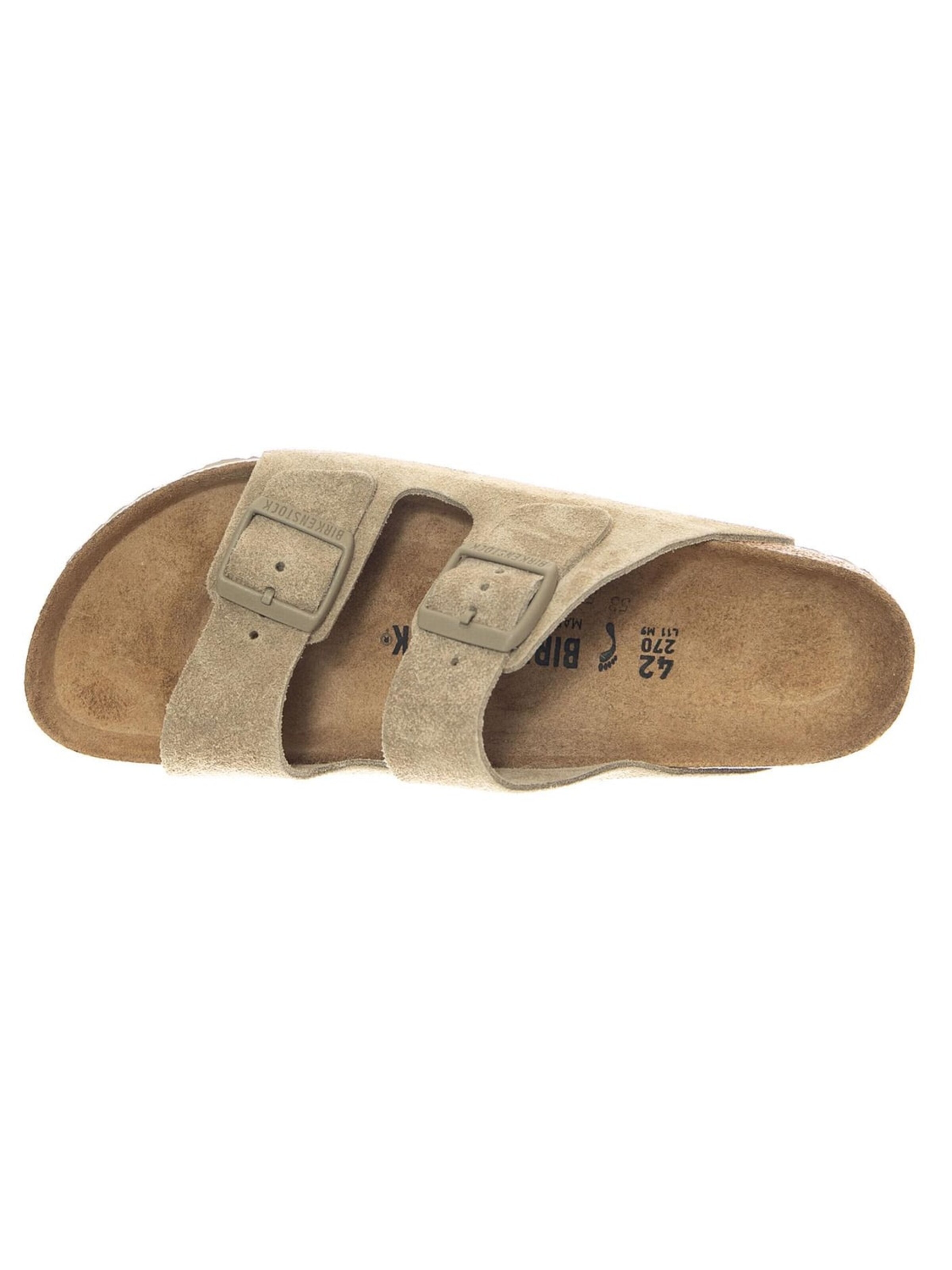 Sandalo 'Arizona Faded Suede Leather Narrow Fit Khaki' di BIRKENSTOCK in verde