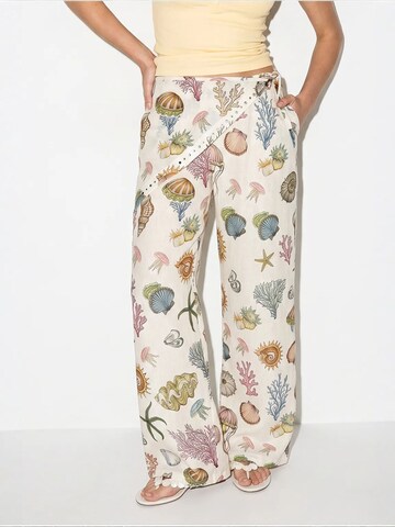 Wide Leg Pantalon Bianco Lucci en mélange de couleurs