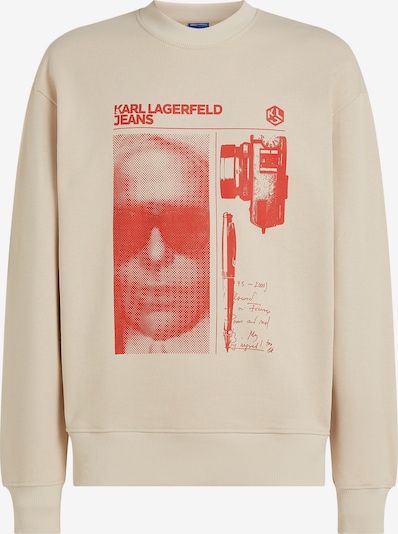 KARL LAGERFELD JEANS Collegepaita koossa L värissä beige / verenpunainen, Tuotenäkymä