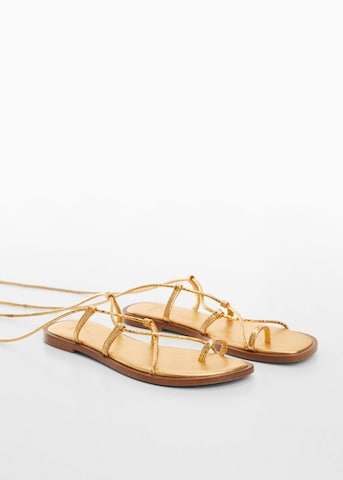 MANGO Strap Sandals 'Gozo1' in Gold