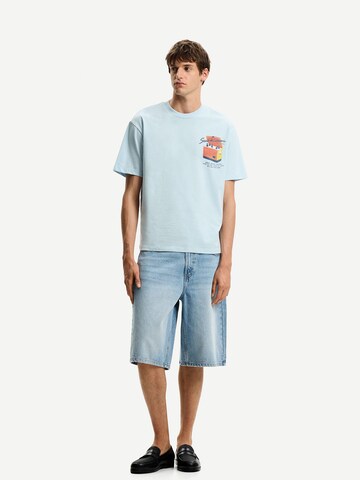 T-Shirt Bershka en bleu