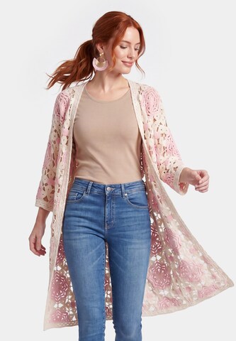 Manteau en tricot 'Resortwear' usha FESTIVAL en rose : devant