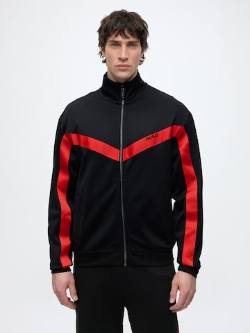 HUGO Sweat jacket 'Darti' in Black: front