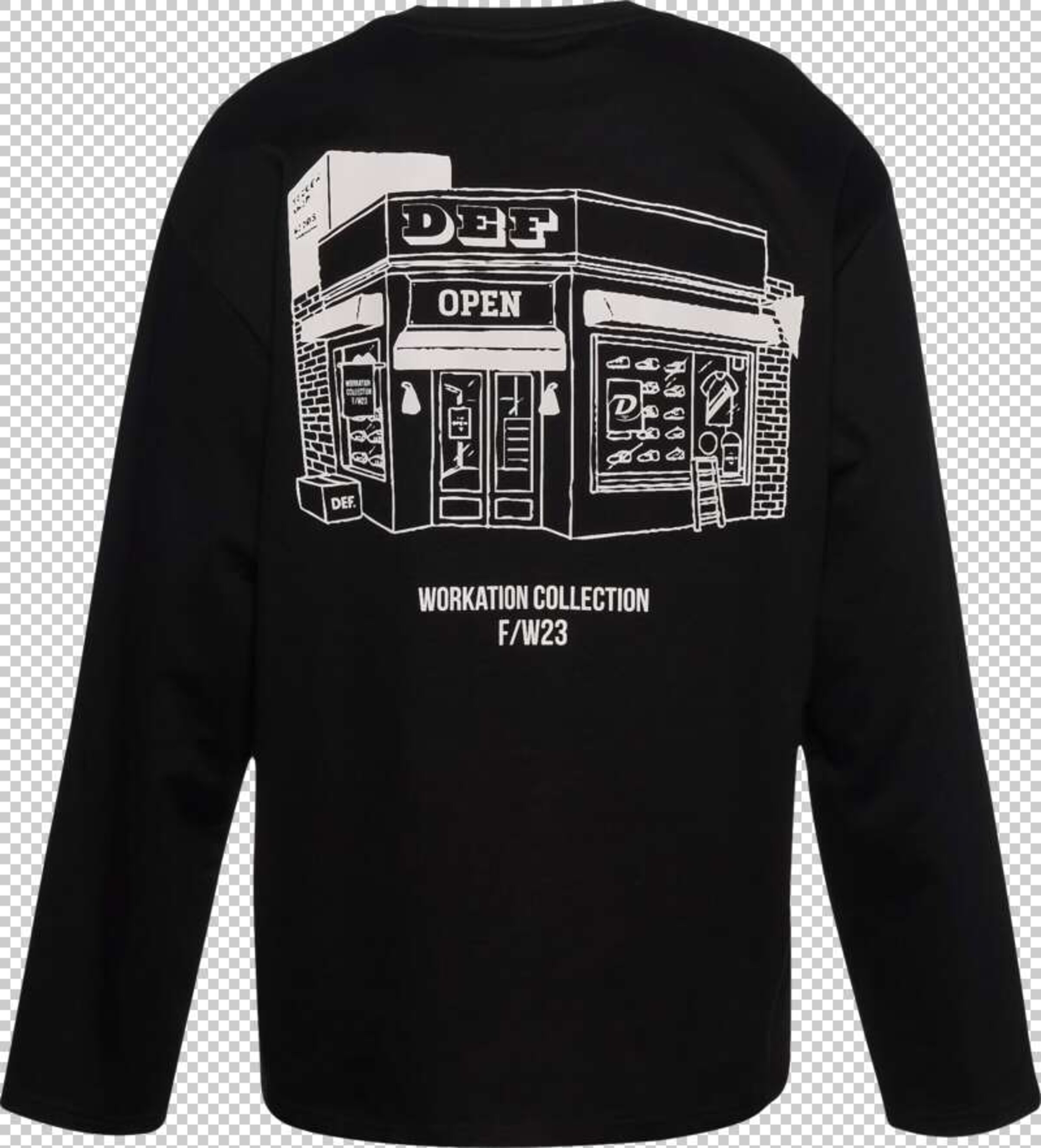 DEF Shirt 'Open' in Zwart