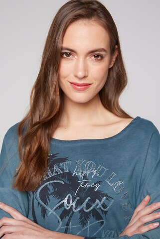 Soccx Sweatshirt mit 3/4-Arm und Artwork in Blau