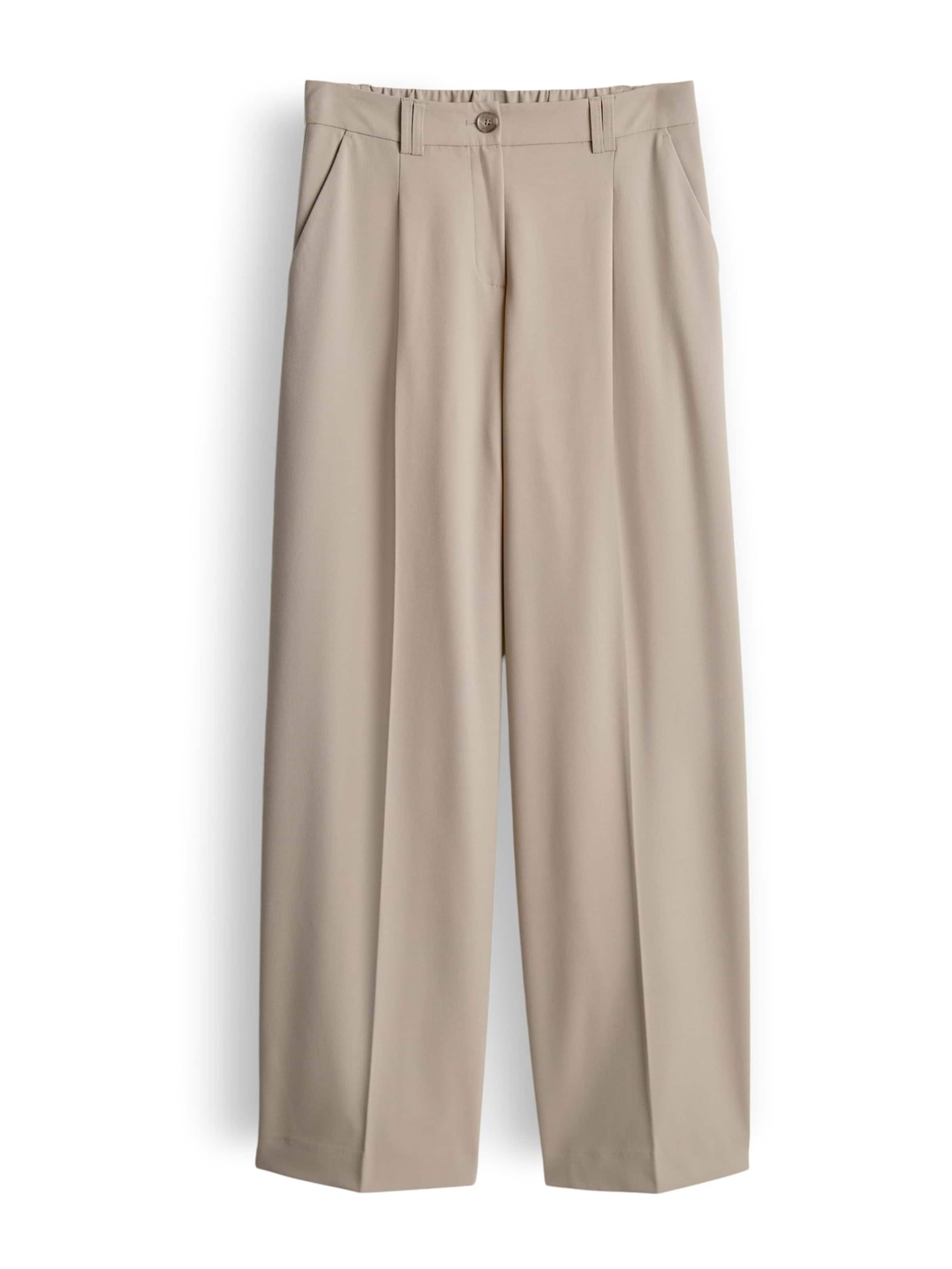 OPUS Wide leg Pleat-front trousers 'Maiga' in Beige: front