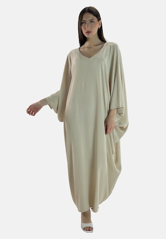 Elara Kleid in Beige: Vorderseite