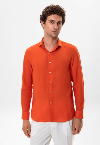 Antioch Regular fit Button Up Shirt in Orange: front