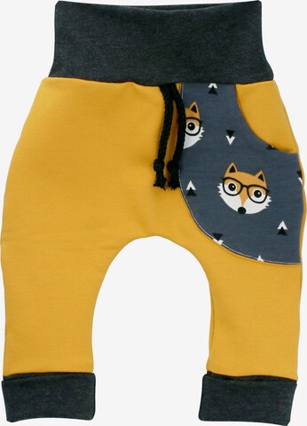 Puschel-Design Regular Pants in Yellow: front