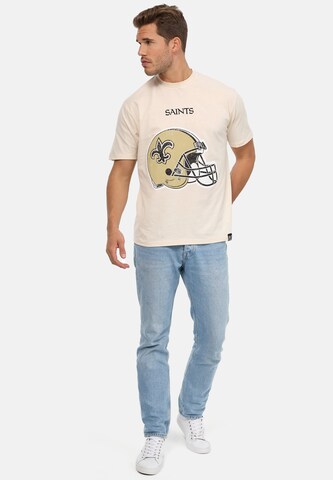 Recovered Shirt 'NFL Saints Helmet Relaxed' in Beige