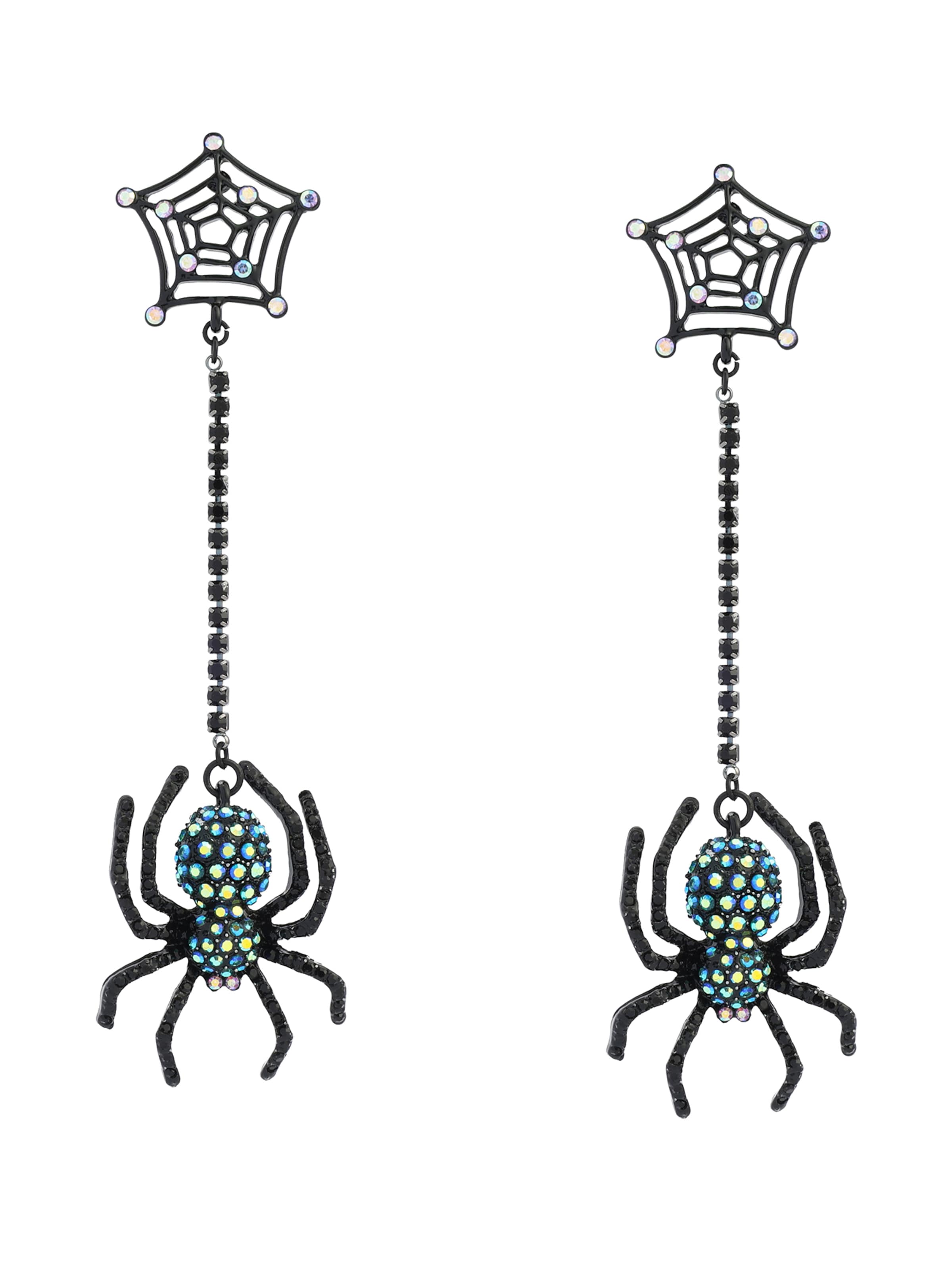 Betsey Johnson Earrings 'Halloween-Spinnennetz' in Green: front