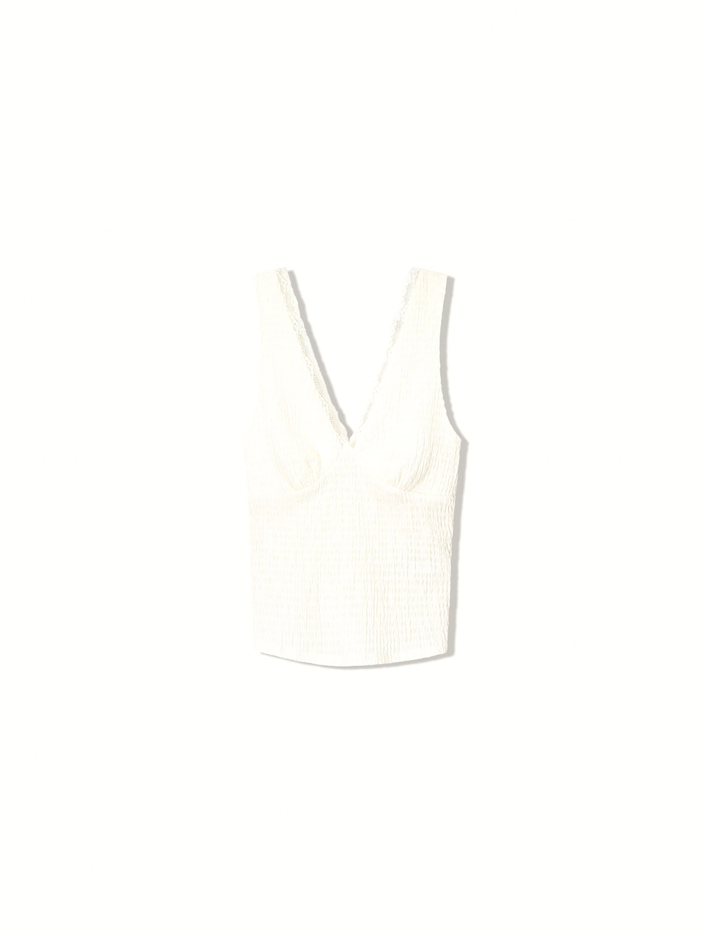 Bershka Top - fehér: elől