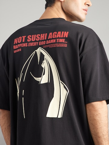 Woodbird Tričko 'Beam Sushi' - Čierna