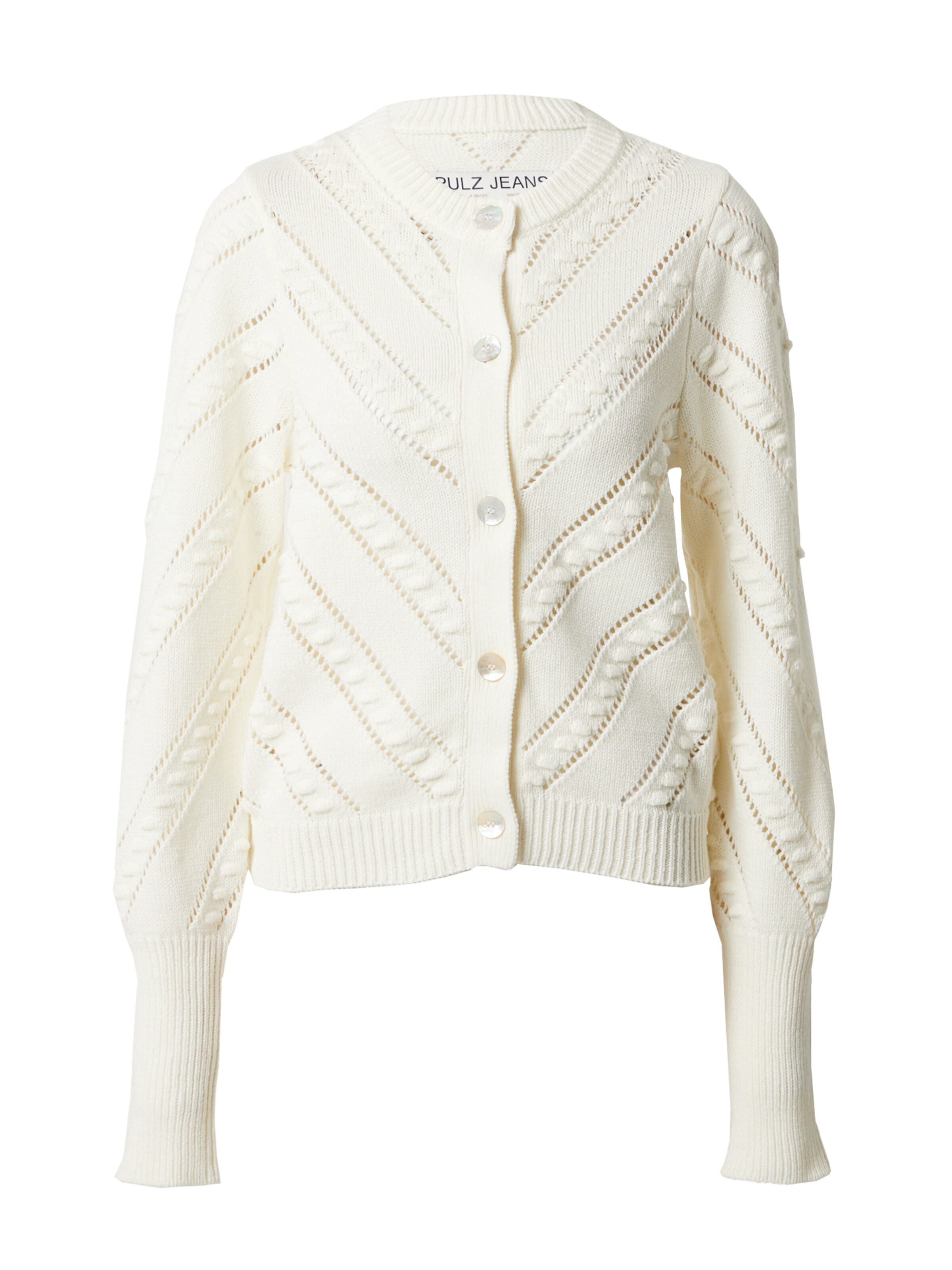 PULZ Jeans Kardigan 'Amy' w kolorze beżowy: przód