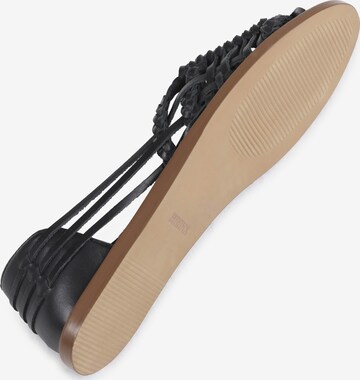 BRONX Ballet Flats with Strap in Black