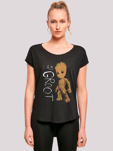F4NT4STIC Shirt 'Marvel Guardians of the Galaxy I am Groot' in Zwart: voorkant