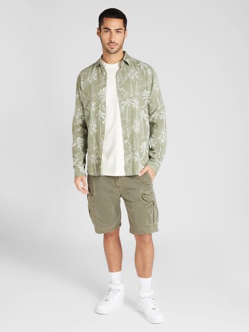 Only & Sons Regular fit Button Up Shirt 'CAIDEN' in Green