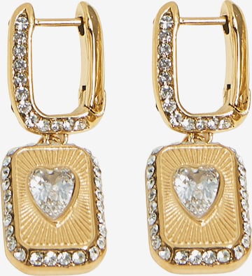 Cercei 'CRYSTAL LOVE' de la GUESS pe auriu: față