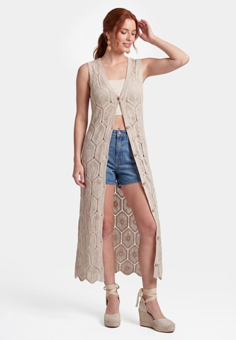 usha FESTIVAL - Vestido em bege: frente
