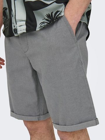 Regular Pantalon chino 'Peter Dobby' Only & Sons en gris