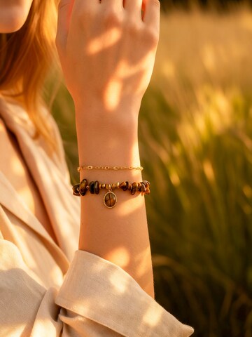 Nemomatheo Bracelet 'Stein und Glanz' in Brown