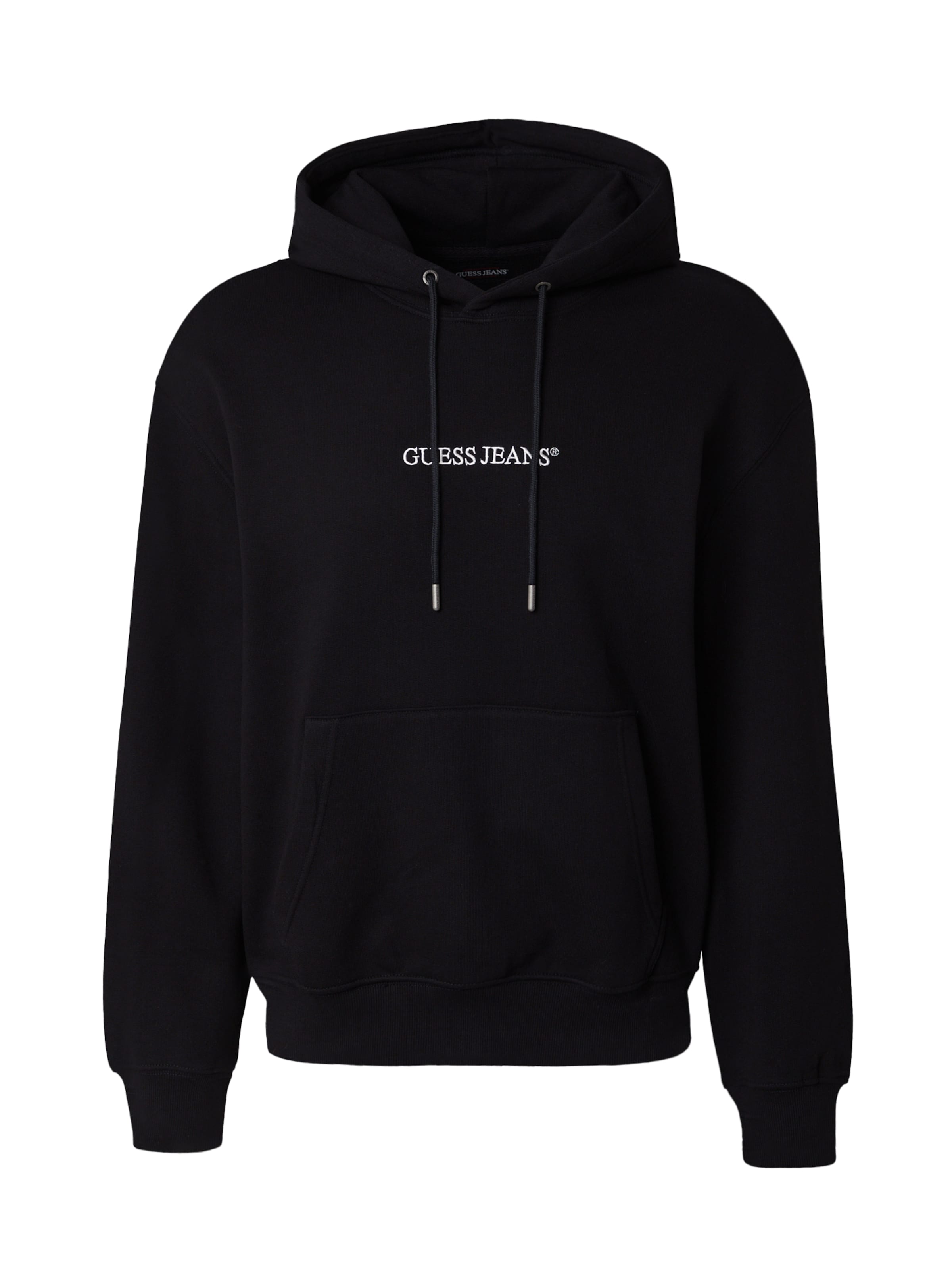 GUESS JEANS Μπλούζα φούτερ σε μαύρο: μπροστά