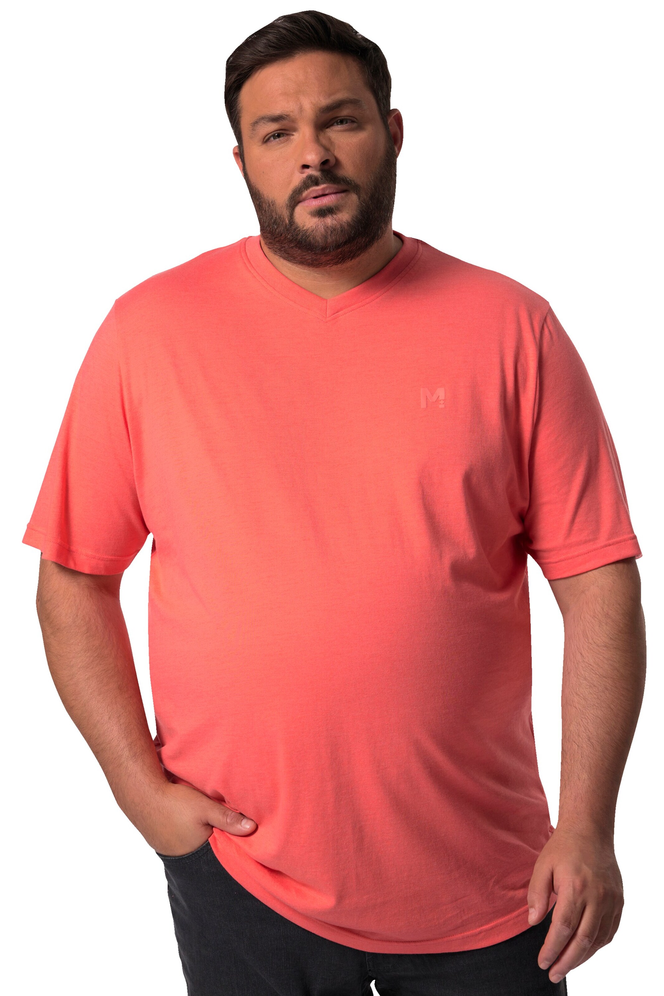 Men Plus T-Shirt in Orange: Vorderseite