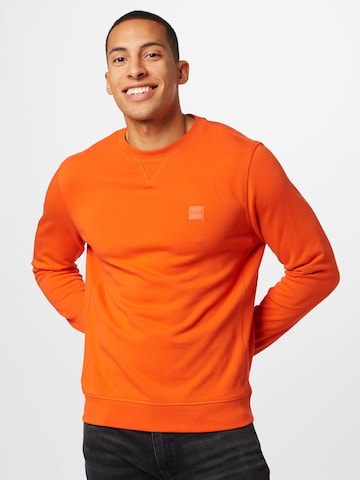 Bluză de molton 'Westart' de la BOSS pe portocaliu: față