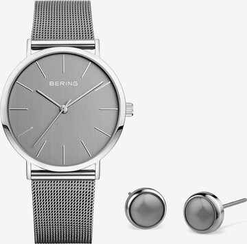 BERING Set: Uhr und Ohrringe in Silber: Vorderseite