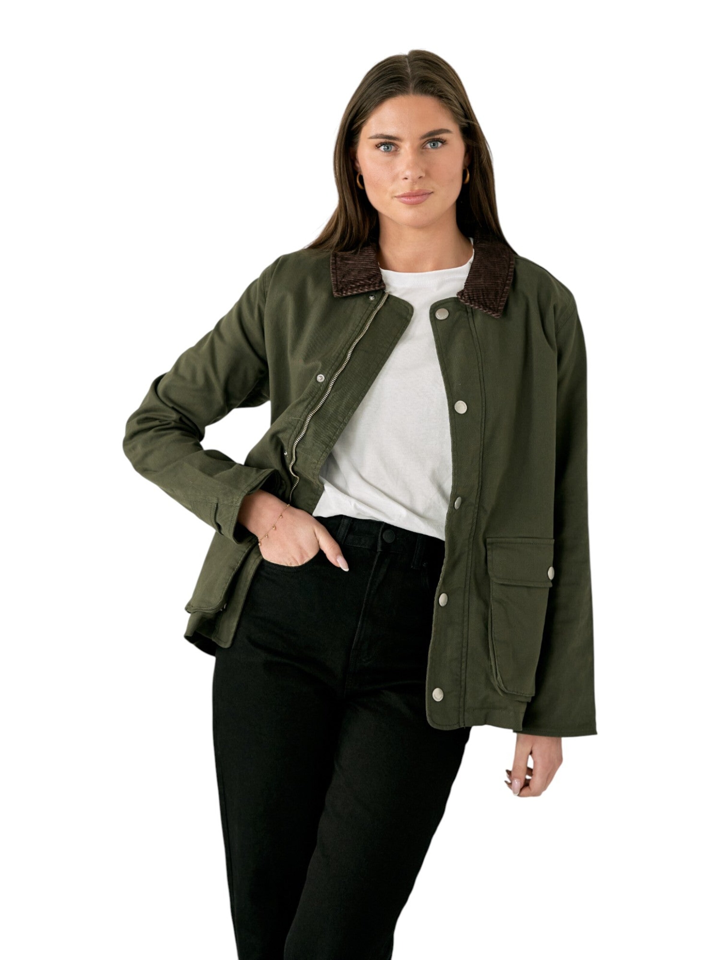 TEESHOPPEN Between-Season Jacket in Green: front