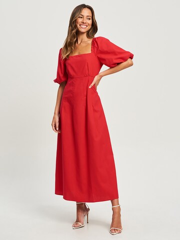 Tussah Dress 'AMINA' in Red: front