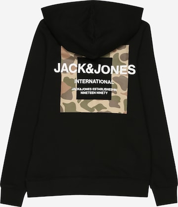 Bluză de molton 'CAMO' de la Jack & Jones Junior pe negru