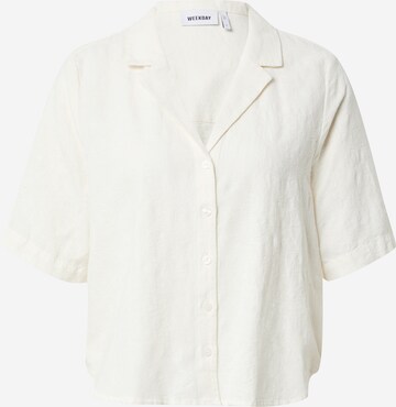 WEEKDAY Blouse in White: front