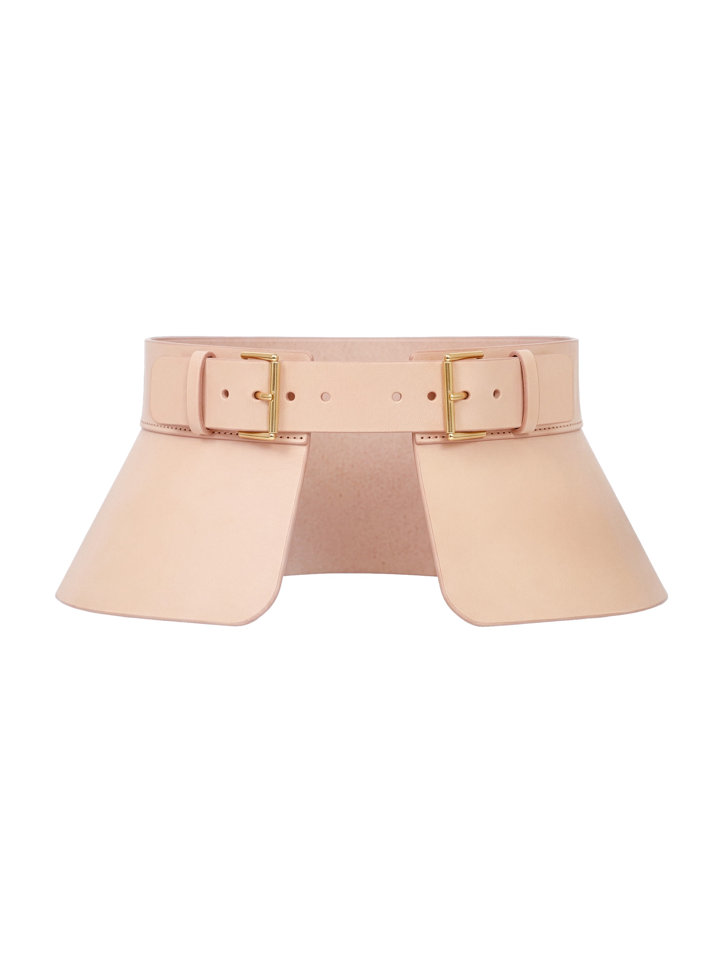 Haute Cuir Riem 'Peplum Corset Belt' in Beige: voorkant