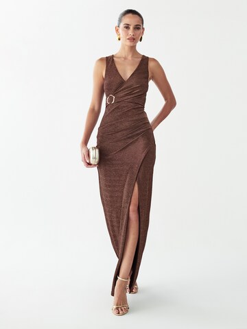 BWLDR Jurk 'HADIE' in Bruin: voorkant