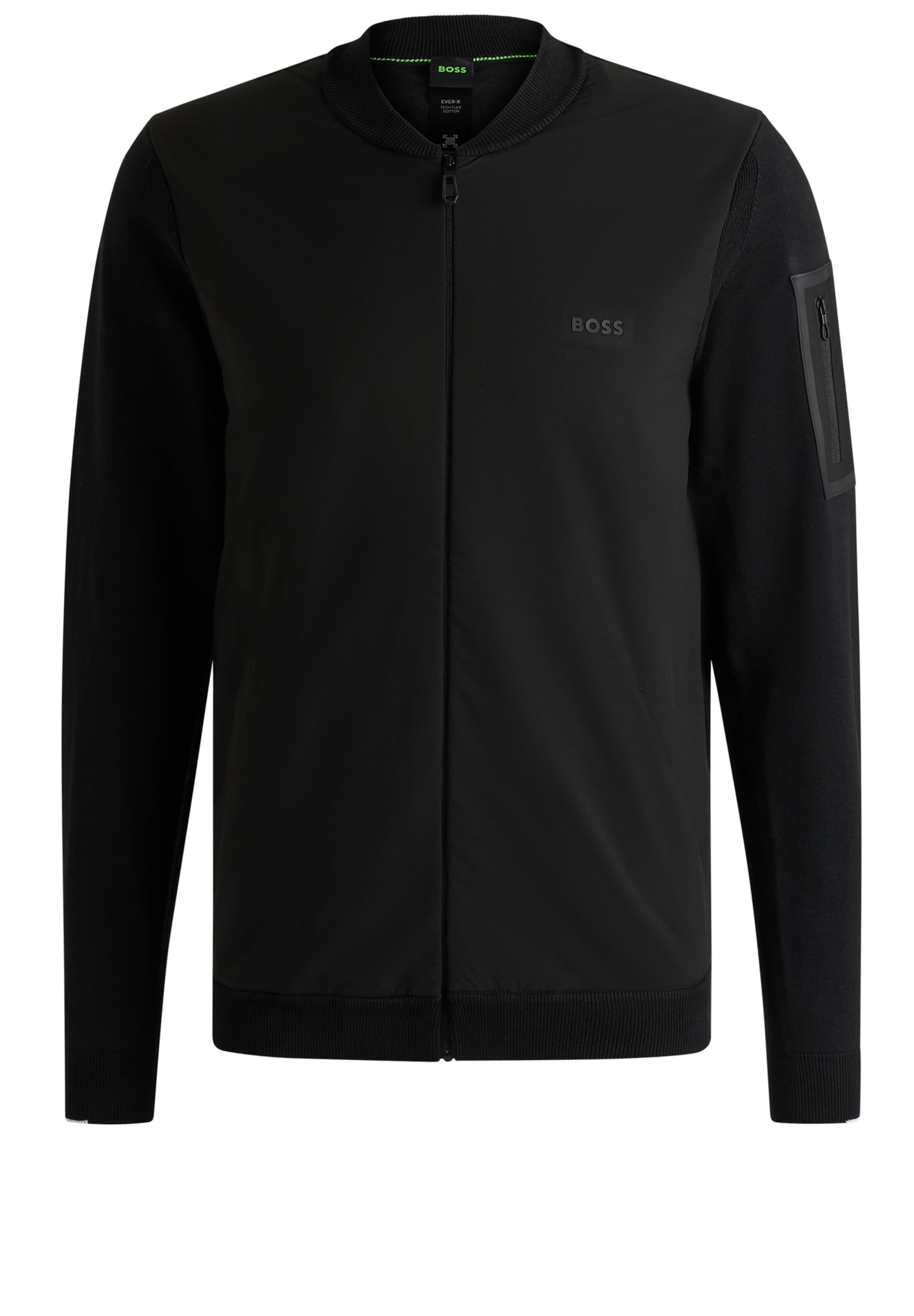 BOSS Knit Cardigan in Black: front