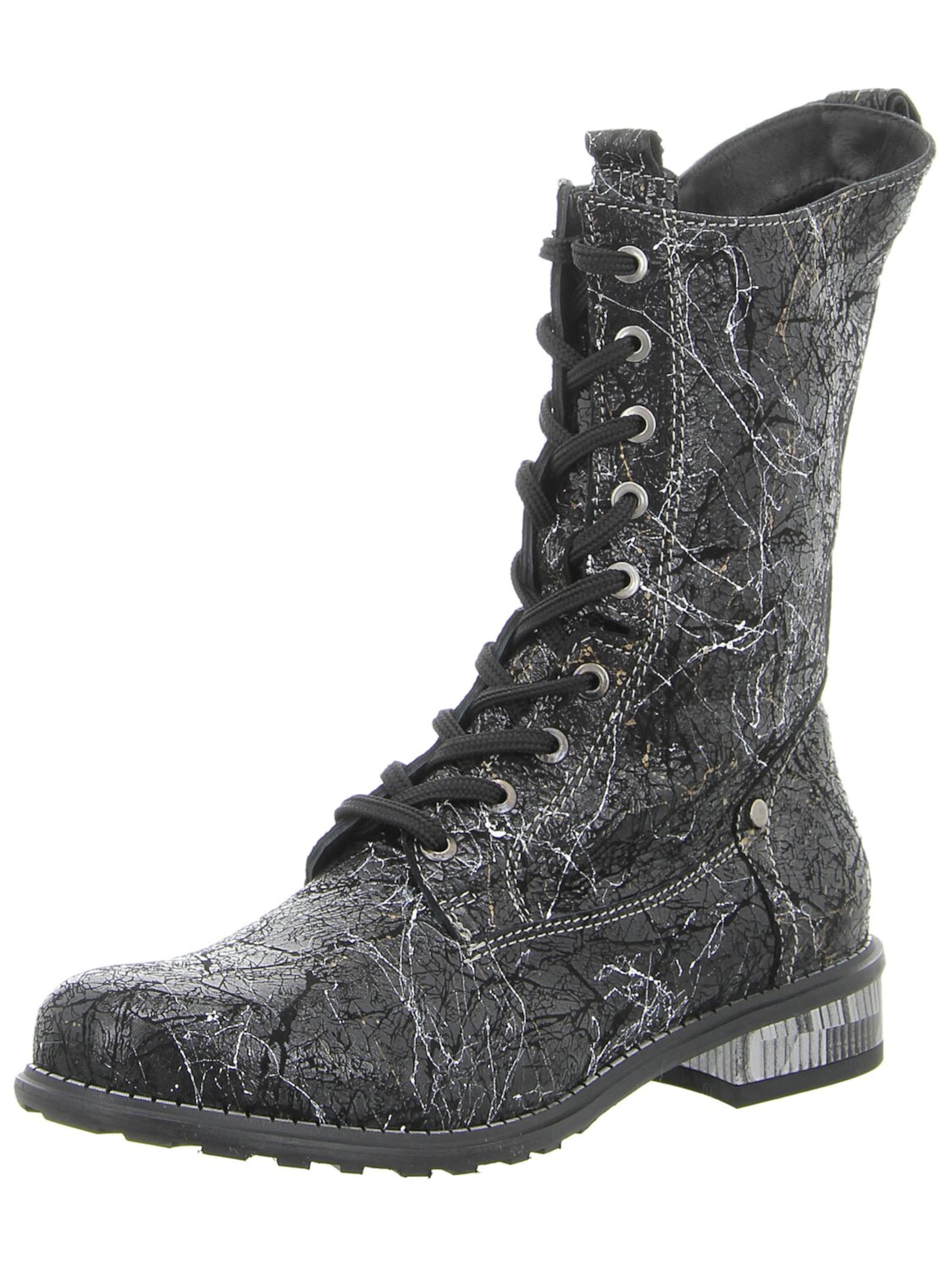 Simen Lace-Up Boots 'Damen Stiefelette 7848A SCHWARZ Echt Leder in schwarz' in Black: front