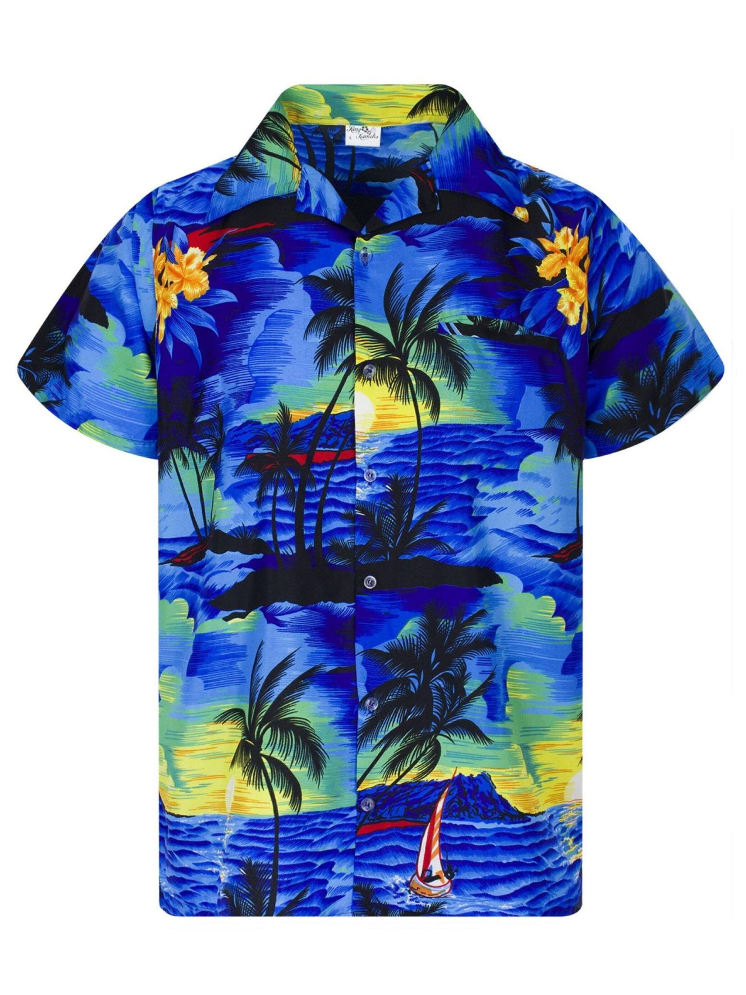 Maglietta 'Surf' di King Kameha in blu: frontale