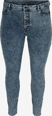 Zizzi Slimfit Jeans 'Bea' in Blauw: voorkant