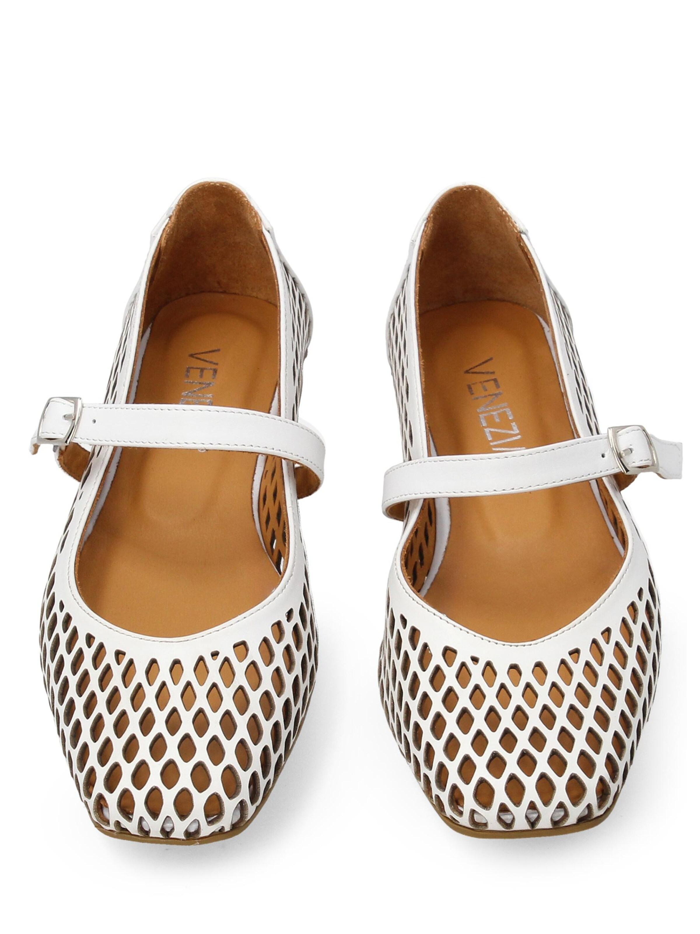 VENEZIA Ballet Flats in White