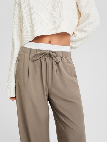 Bershka Wide leg Broek in Bruin