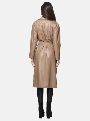 Elara Between-Seasons Coat in Brown