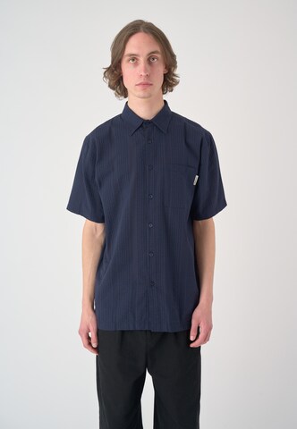 Cleptomanicx Regular fit Button Up Shirt 'Tourist' in Blue: front