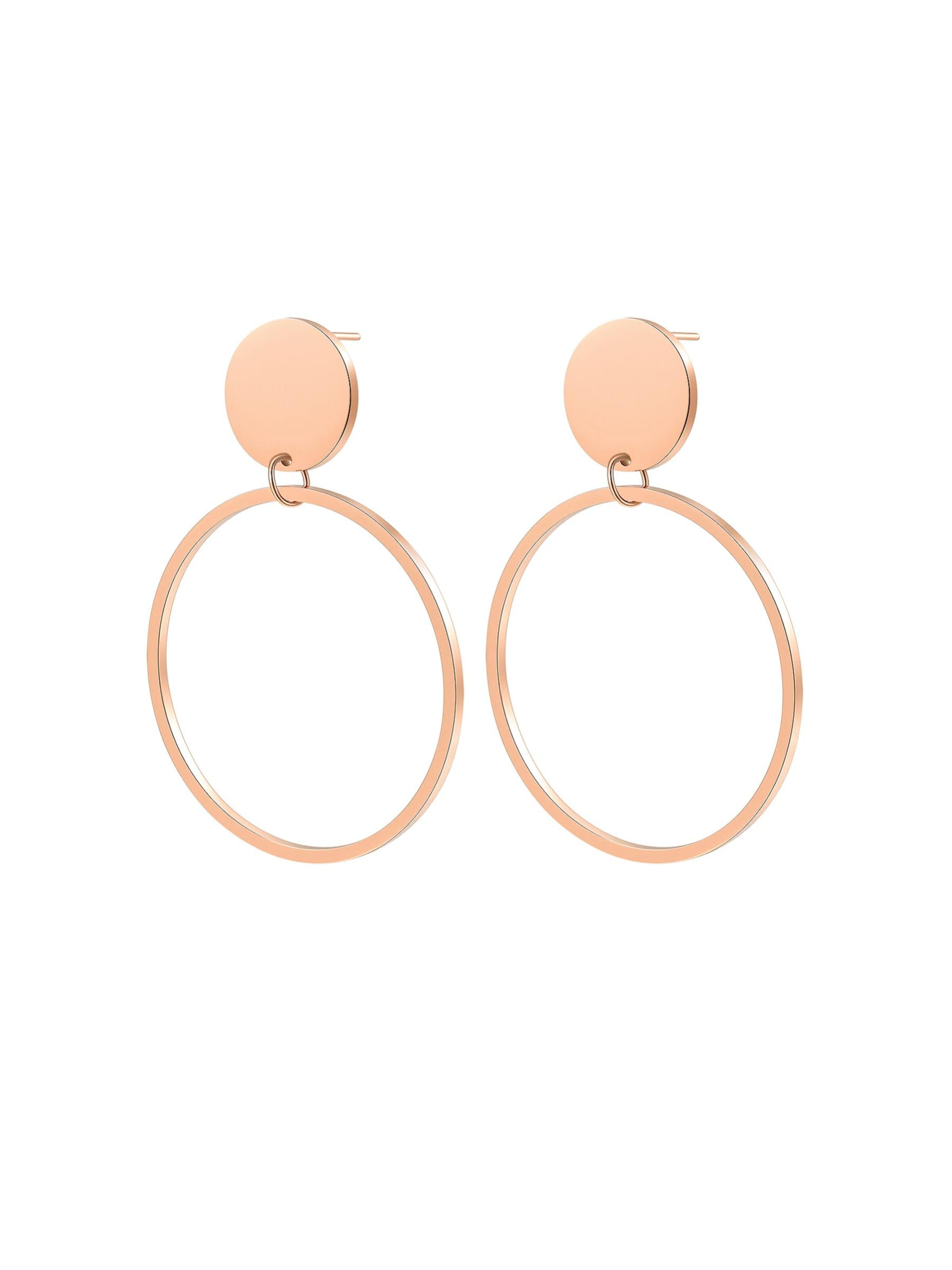 Hey Happiness Oorbellen 'Round Drop Hoop' in Goud: voorkant