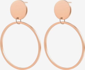 Hey Happiness Ohrringe 'Round Drop Hoop' in Gold: Vorderseite